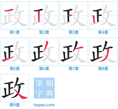 政筆畫|政的筆順 國字「政」筆畫